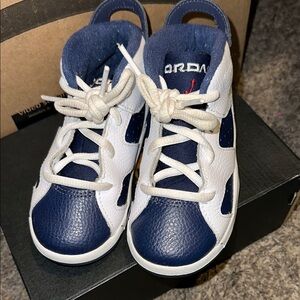 Jordan Kids' Blue and White Sneakers
